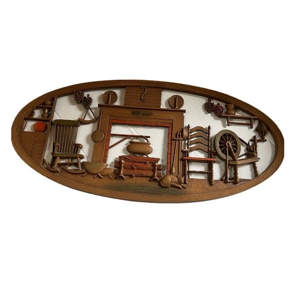 Burwood Vintage XL Oval Cut Out Wall Decor Plaque Fireplace Design